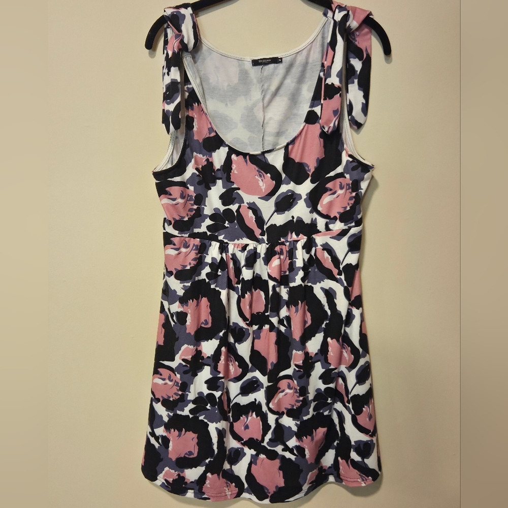 Reborn Pink and Black Abstract Leopard Mini Dress Size M